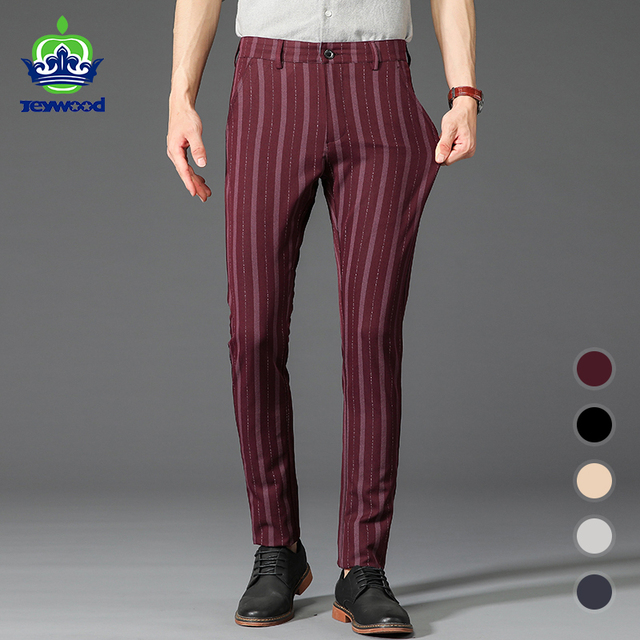 Jeywood męskie spodnie garniturowe wysokiej klasy - czarny/czerwony/szary/granatowy - rozmiar 30-38 - tanie ubrania i akcesoria