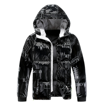 Kurtka męska zimowa Elena Store New Fashion Casual 3D z nadrukiem dopasowana kurtka z kapturem 