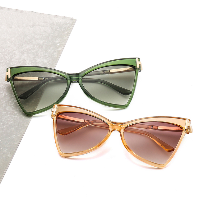 Nowość 2021 okulary przeciwsłoneczne Cat Eye leopardowa metalowa rama luksusowej marki z oryginalnym kolorowym szkłem PC (kobiety/mężczyźni) - tanie ubrania i akcesoria