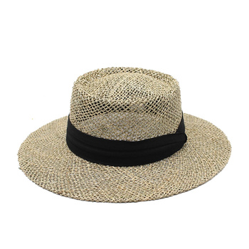Szeroki słomiany kapelusz Panama Fedora na lato, przeciwsłoneczny, dla kobiet i mężczyzn