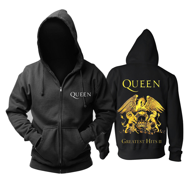 Bluza z kapturem Queen, wzory brytyjskie, rockowy motyw, metalowy design - tanie ubrania i akcesoria