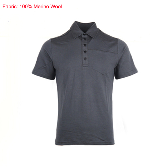 Męska koszulka Polo z wełny merynosów, warstwa podstawowa, odprowadzająca wilgoć, oddychająca i przeciwzapachowa - tanie ubrania i akcesoria