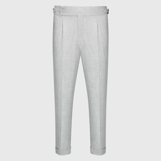 Mężczyźni - Spodnie do garnituru szare Slim Casual Style z 2 przyciskami, długość do kostek, wygodne, rozmiar Plus 40 - tanie ubrania i akcesoria