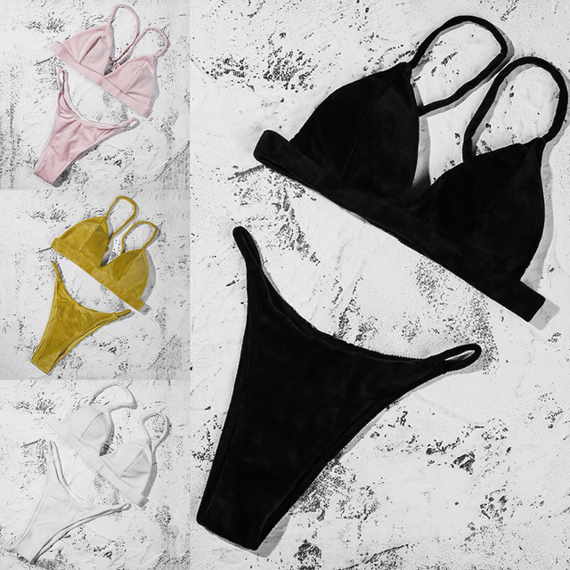 ZTVitality Seksowny Bikini Push Up o niskiej talii - Zestaw Kąpielowy Brazylijski Pasy Różnego Koloru 2020 - tanie ubrania i akcesoria