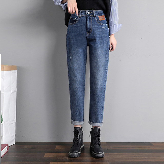 Damskie jeansy Stretch o wysokim staniku, idealne na jesień i zimę - tanie ubrania i akcesoria