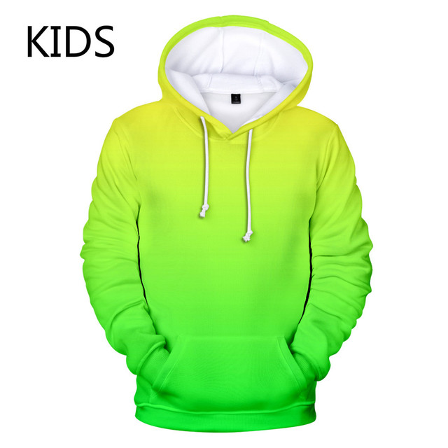 Dziecięce kolorowe bluzy z kapturem Rainbow 2-14 lat 3D osobowość - tanie ubrania i akcesoria