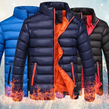 Męska kurtka parka zimowa 2022: ciepła, dopasowana, gruba warstwa bąbelkowa, slim fit