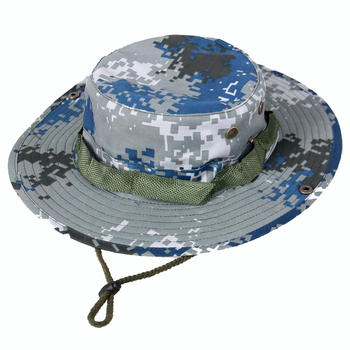 Duży kapelusz wędkarski kamuflaż jesienno-zimowy męski odkryty rybak przeciwsłoneczny okrągły kapelusz