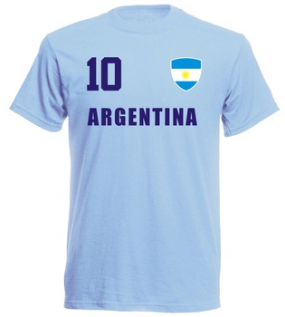 Koszulka męska 2019 O Neck bawełna Argentinien Kinder Sky Trikot piłkarz Nr 10