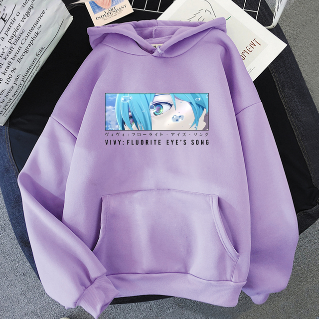Bluza z kapturem z nadrukiem Anime Vivy Fluorite Eye's Song dla mężczyzn i kobiet - Streetwear Harajuku Gothic 2021 - tanie ubrania i akcesoria
