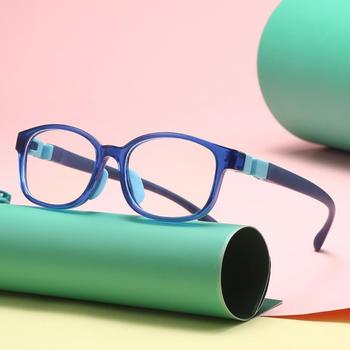 Okulary dziecięce przeciwsłoneczne niebieskie światło z elastycznymi gumkami i miękką ramką
