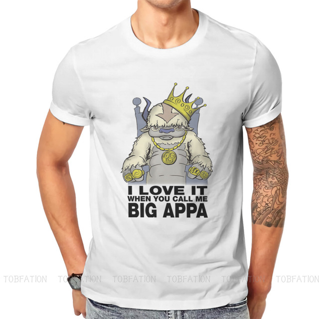 Koszulka męska Avatar: Ostatni Złowrog Airbender Anime - Duży Rozmiar, Vintage Gothic, Bawełniana, O-Neck T-shirt z motywem dużej Appy - tanie ubrania i akcesoria