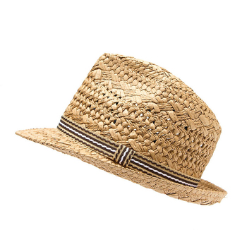 Moda 100% Handwork Dziecko Letni Słomkowy Kapelusz Słońce Boho Plaża Fedora Trilby Panama Gangster (rozmiar 25) - Kapelusz Dla Chłopca i Dziewczynki