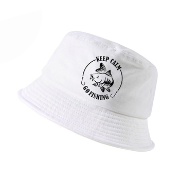 Rybaczka Go - kapelusz typu bucket z humorem, drukowanym motywem karpia, dla mężczyzn, wysokiej jakości, z bawełny