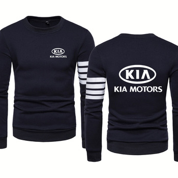 Męska bluza z kapturem KIA Logo - jesienne wzory, wysoka jakość, bawełna