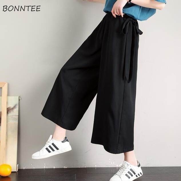 Szerokie spodnie damskie w koreańskim stylu - nowoczesne, proste i solidne - tanie ubrania i akcesoria