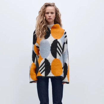 Sweter damska Argyle Vintage 2022 NLZGMSJ ZBZA - koreański, wiosenny, miękki i ciepły retro pulower zapinany