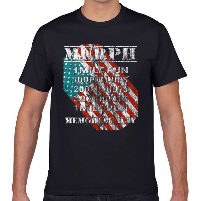 Koszulka Topy T-shirt męska 2019 Murph Wyzwanie - Dzień Pamięci, Wod, Trening Siłownia - Geekowy Druk - XXXL - tanie ubrania i akcesoria