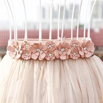 Pas damski rozciągliwy Lady Fashion Flower – szeroki elastyczny pas do sukni z elastyczną talią dla dziewczyn