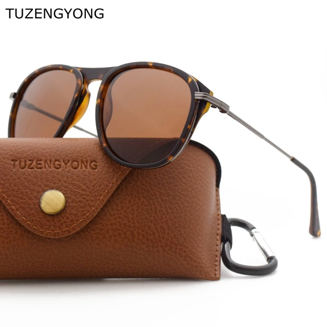 Nowe okulary przeciwsłoneczne marki Tuzengyong - spolaryzowane, dla mężczyzn i kobiet, w stylu vintage, owalne, z ramą z tworzywa o wysokiej jakości, z filtrem UV400 - tanie ubrania i akcesoria