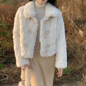 Damski płaszcz zimowy z sztucznym futrem opp-yt (kurtka futrzana Veste Femme)