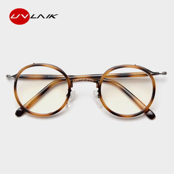 Okulary korekcyjne UVLAIK Retro literackie, okrągłe, dla krótkowzrocznych, metalowe, dla kobiet i mężczyzn, optyczne Fat Mirror