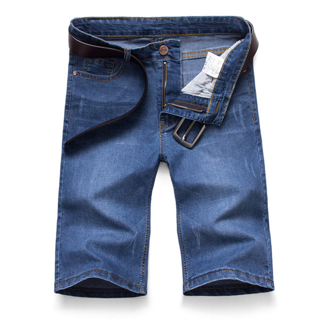 Spodenki jeansowe męskie 2021 Plus Size - luźny fason, proste nogawki - tanie ubrania i akcesoria