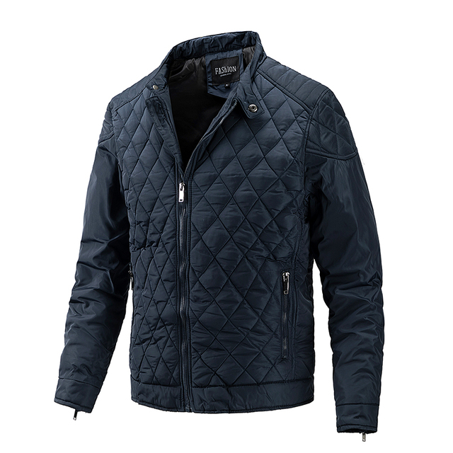 Męska kurtka zimowa AIOPESON Basic Parkas - stójka, casualowy styl, jednolity kolor, wysoka jakość - tanie ubrania i akcesoria