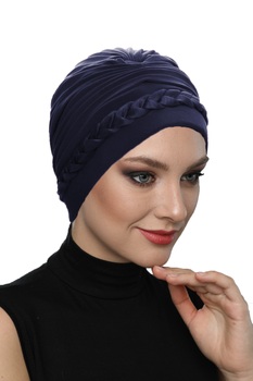Gotowy Turban Hidżab z Warkoczem - Nowa Moda 2022 dla Kobiet Chorych na Raka i Muzułmanek - Szalik Chustka Perłowe Wzory