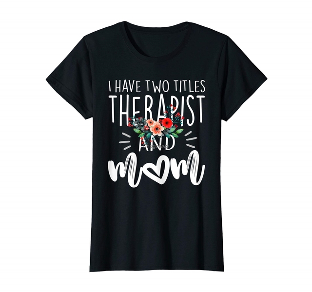 Terapeuta i Mama - Damska Koszulka w kwiatowy wzór - tanie ubrania i akcesoria