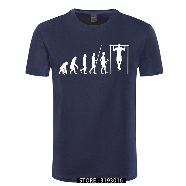 Koszulka męska Calisthenics T-Shirt Evolution z krótkim rękawem, wykonana z 100% bawełny, grafika plażowa - tanie ubrania i akcesoria