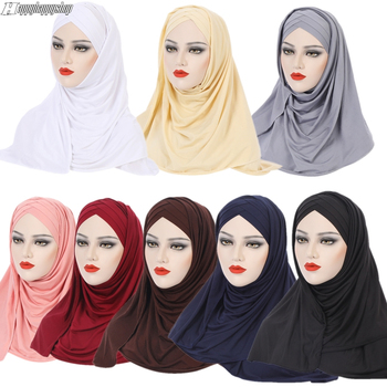 Jednolity kolor jednoczęściowy szal muzułmański z dzianiny hidżab Amira