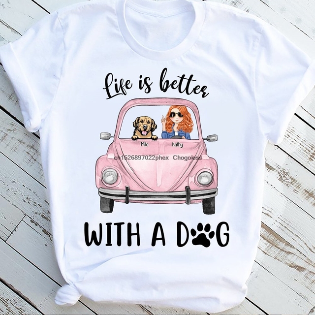Koszulka męska Życie z psem - pies uroczy miłośników T-shirt - tanie ubrania i akcesoria