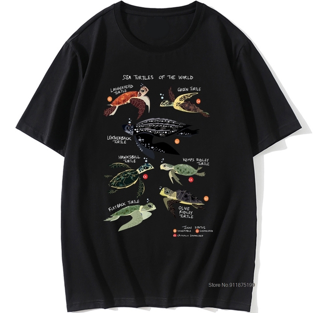 Koszulka męska Sea Terrapin Turtles World Retro z grafiką przedstawiającą żółwie w niebieskim kolorze - tanie ubrania i akcesoria