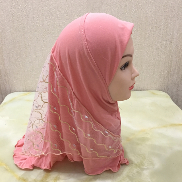 H084 Lśniący hidżab dla dziewczyn w wieku 2-6 lat - idealny na codzienne noszenie - tanie ubrania i akcesoria