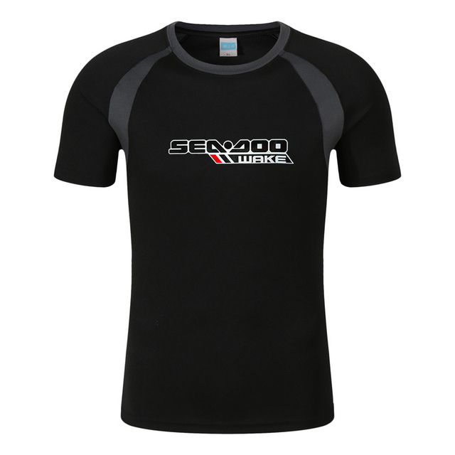 Męska koszulka z nadrukiem raglanowym w letnim stylu, Sea Doo Seadoo Moto 2021 - tanie ubrania i akcesoria