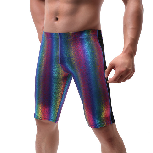 Spodenki męskie Rainbow o elastyczności, oddychające, do spania, plażowe - Legginsy Fitness Legginsy Nocne dla Mężczyzn - tanie ubrania i akcesoria