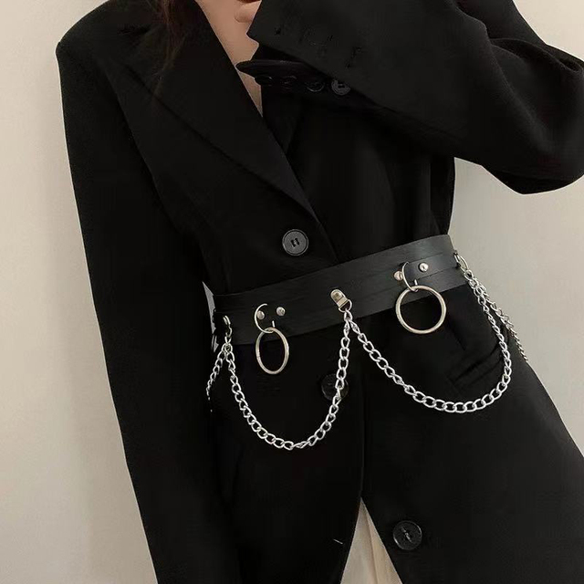 Regulowany pas do sukienki dżinsowej z gotyckim sercem dla seksownych kobiet o stylu Hiphop, Harajuku i Punk - tanie ubrania i akcesoria