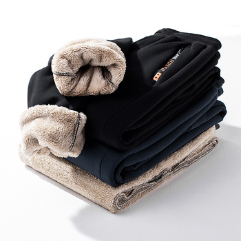 Grube futrzane spodnie dresowe zimowe dla mężczyzn w rozmiarze 8XL z podszytą wełną polarem