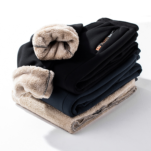 Grube futrzane spodnie dresowe zimowe dla mężczyzn w rozmiarze 8XL z podszytą wełną polarem - tanie ubrania i akcesoria