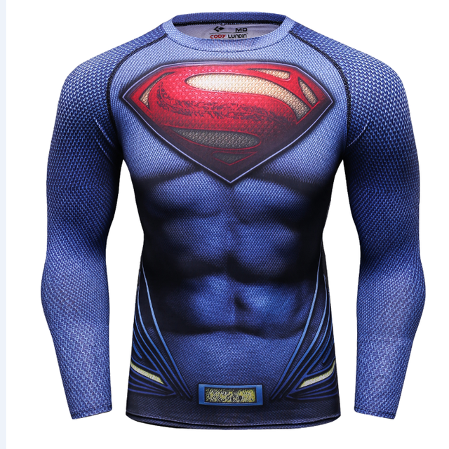 Męska koszulka kompresyjna MMA BJJ długim rękawem 3D wydruki wysypka straż Fitness - tanie ubrania i akcesoria