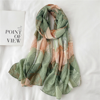 Luksusowy szalik z nadrukiem dla kobiet - długa chustka bawełniana o miękkiej teksturze Pashmina, idealna na plażę i jako szal na głowę - szale damskie 2021