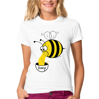 Najnowsza koszulka z motywem pszczoły i miodu na lato - moda damska Koszulka T z krótkim rękawem z motywem zwierzęcym Harajuku Hipster