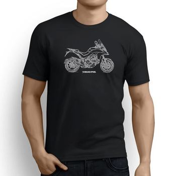 T-shirt męski - Multistrada 1200 2017, klasyczny wzór inspirowany motocyklem Nowa kolekcja lato 2019
