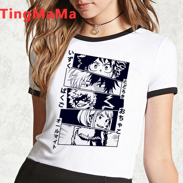 Atrakcyjna koszulka damska z nadrukiem postaci Anime Himiko z 'My Hero Academia' - tanie ubrania i akcesoria