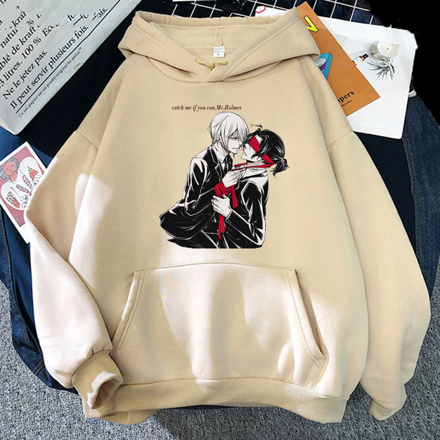 Bluza z kapturem Moriarty Patriot William i Sherlock Holmes Manga Anime Japonia - moda zimowa, oversize - tanie ubrania i akcesoria