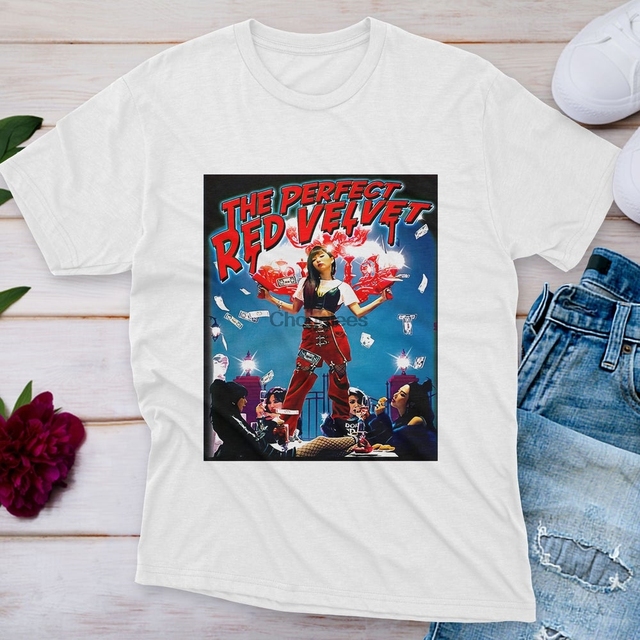 Czerwona aksamitna koszula zespołu T-shirt K-Pop - idealny prezent urodzinowy dla mężczyzn i kobiet - TH2494 - tanie ubrania i akcesoria
