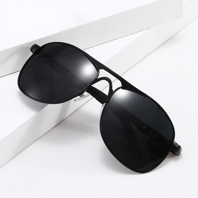 Luksusowe okulary przeciwsłoneczne męskie z polaroidem, markowe, pilotki, rama z metalu - tanie ubrania i akcesoria
