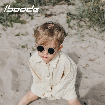 Okulary przeciwsłoneczne marki Iboode dla dzieci, słodkie i okrągłe, UV400, ramki letnie na plażę