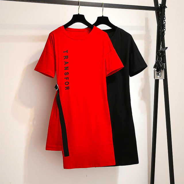Sukienka plus-size czerwono-czarna z rozmiarami 6XL-10XL - biust 155cm dla kobiet - tanie ubrania i akcesoria